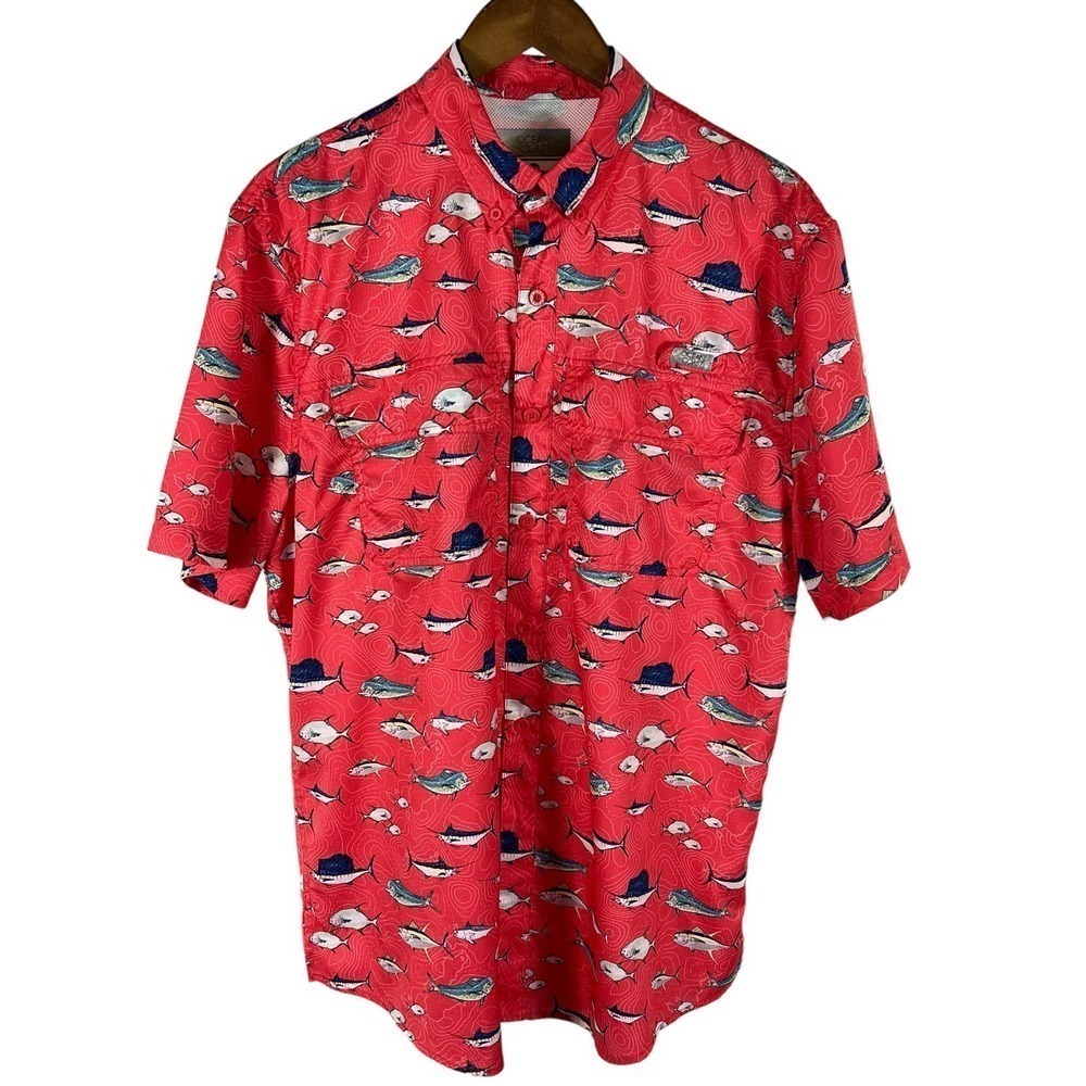 OCEAN COAST CLASSIC MENS SHIRT CASUAL WEAR‎ SHORT SLEEVE SHIRT MEDIUM PRE-OWNED